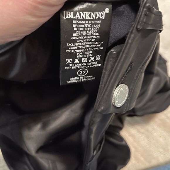 Size 27 BlaNK NYC Faux Leather The Reade Crop Skinny Leg - Picture 4 of 6